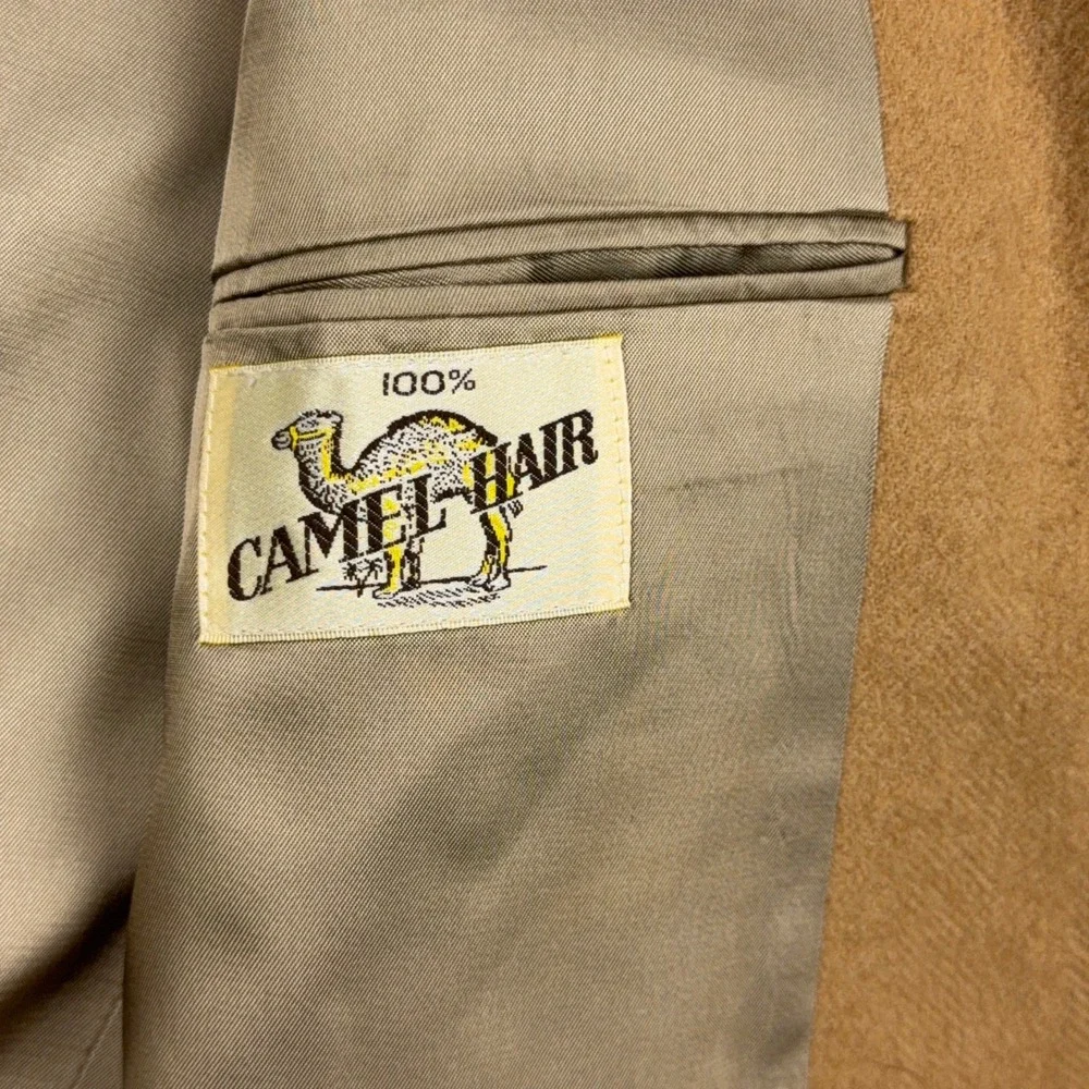VTG Camel Hair Blazer Men 42R Tan Two Button Sport Coat USA Made 90s Hunt Valley
